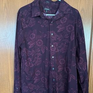 Men’s Express Purple Extra Slim Dress Shirt